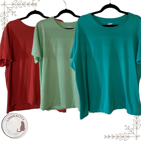 Lands' End Tops - Set of 3 100% Cotton Lands' End Tees: 1X